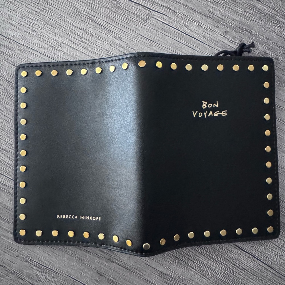 Rebecca Minkoff Bon Voyage Passport Case — Black Leather w/ Studs - Picture 7 of 12